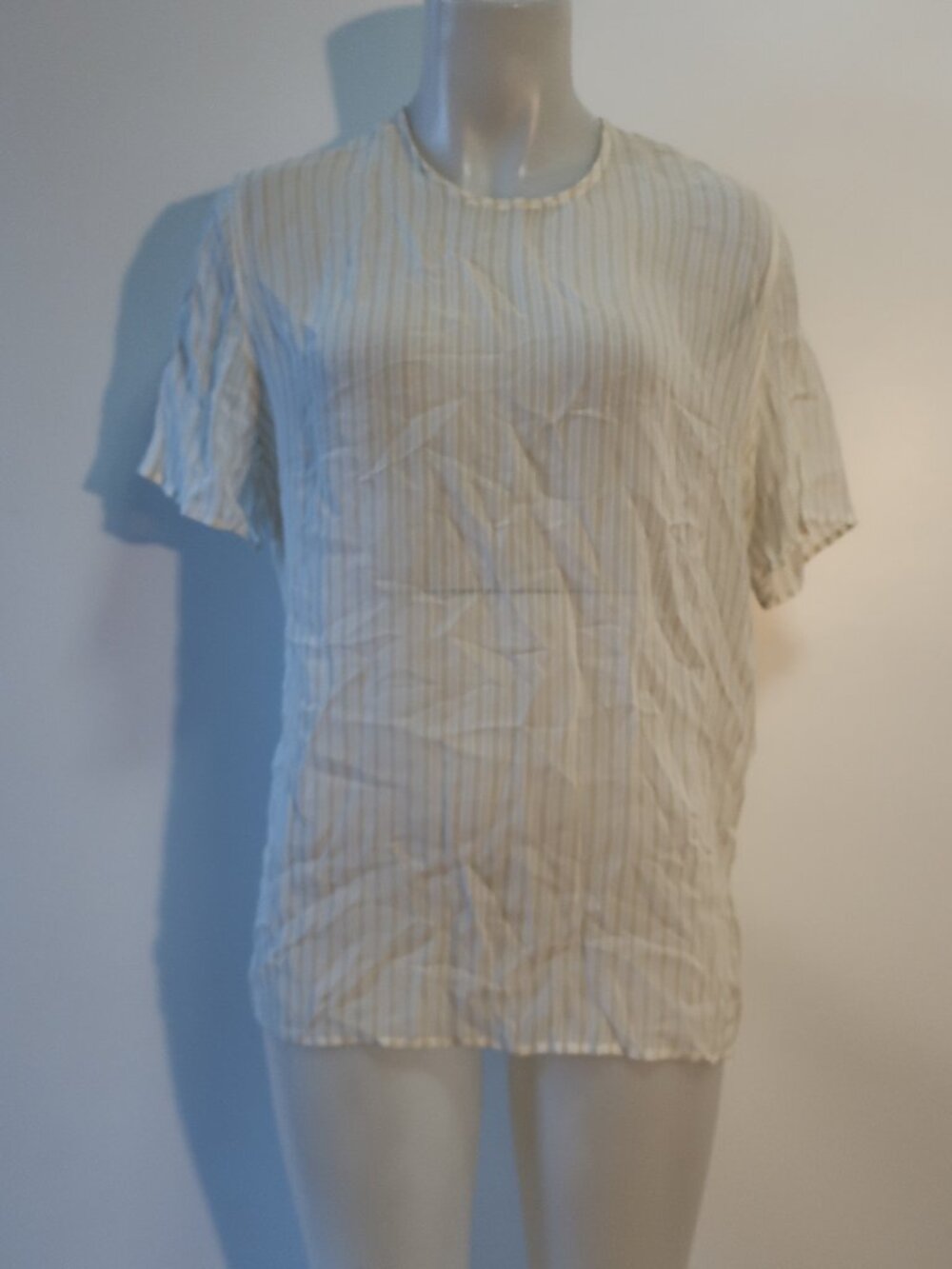 Womens Giorgio Armani Le Collezioni (Item-190) Beige White Sheer Blouse Top 10